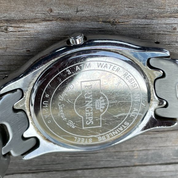 Vintage PRYNGEPS Wristwatch Silver Tone Analog Date Indicator - Picture 12 of 16